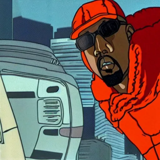 Prompt: a film still of Kanye West in Akira (1988)