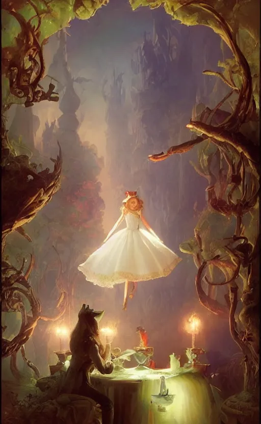 Image similar to Alice in the wonderland by Raphael Lacoste and Adrian Smith and Delphin Enjolras and Daniel F. Gerhartz