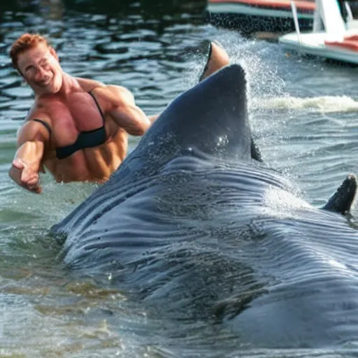 Image similar to a muscular, buff whale