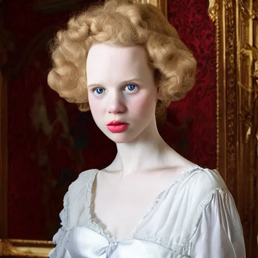 Prompt: hyper realistic photography beautiful girl, face tamzin merchant, louis xvi style