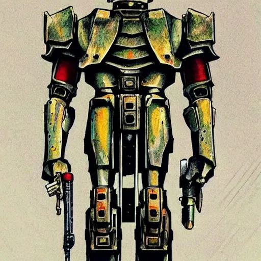 Prompt: the doomslayer, art by studio ghibli symmetry!!