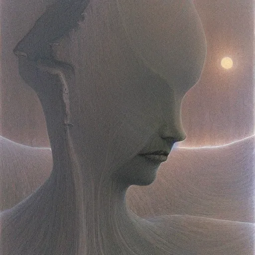 Prompt: selenite by Beksinski