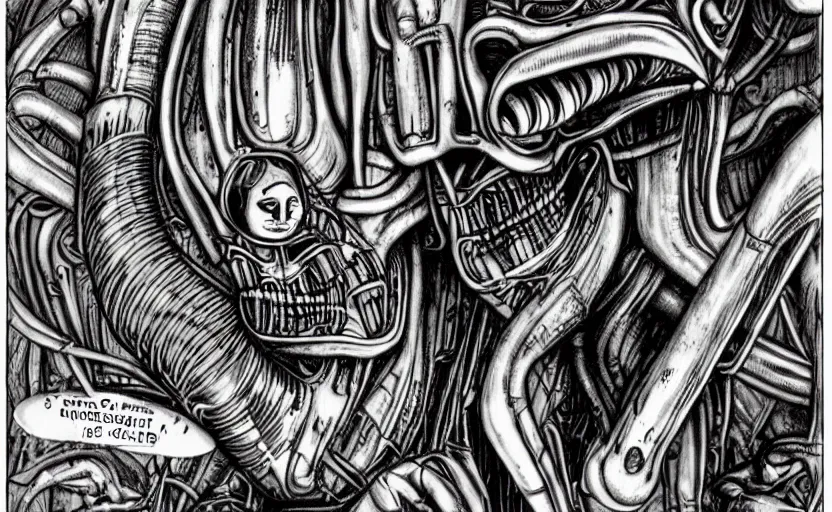 Image similar to hr giger's alien saturday morning cartoon