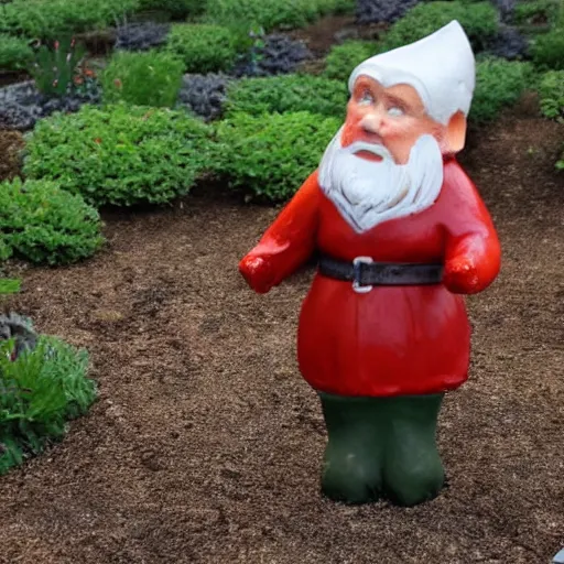 Image similar to Stefan Löfven as a garden gnome