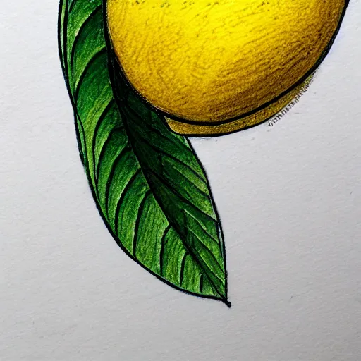 Image similar to professional liner sketch of a lemon