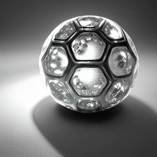 Image similar to an intricate render of a reflective ball, realistic studio lighting, light refraction, realistic reflections, octane render, unreal engine