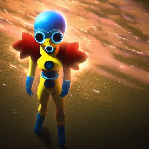 Prompt: an epic anime of energy man, ghibli, unreal 5, octane render, rpg portrait, dynamic lighting, epic, epic anime, 2 d