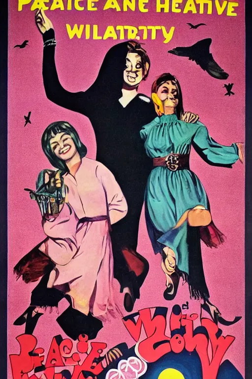 Image similar to movie poster for peace and love and harmony witch, 1 9 6 0 s