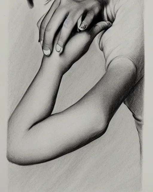 Image similar to drawing lesson, acurate, real, elegant female hand, holding a cigarette with her fingers, elegant up to the elbow, only five fingers, separated, elegant, neat nails, fotorealism, advertisement for a crossover salon, style by Maurits Cornelis Escher, 8k,