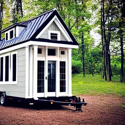 Image similar to tiny home is architecturally similar to the white house,