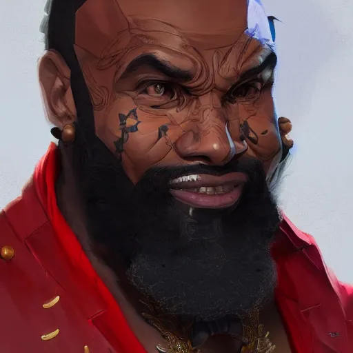 Image similar to a portrait of mr. t as a wizard, upper half portrait, urban motifs, intricate, elegant, highly detailed, digital painting, trending on artstation, concept art, smooth sharp focus, illustration, art by artgerm and greg rutkowski