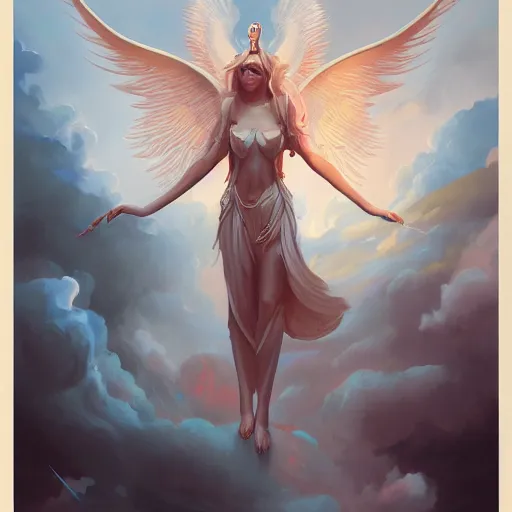 Image similar to detailed illustration of an angel celestial being mythical creature by peter mohrbacher, by sam spratt trending on artstation