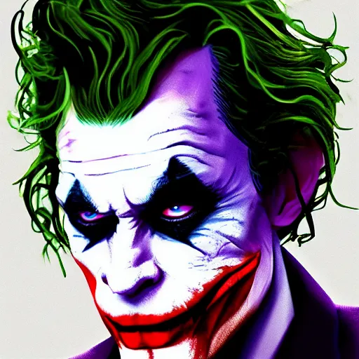 Image similar to Jay Powell as The Joker, digital art, cgsociety, artstation, trending, 4k