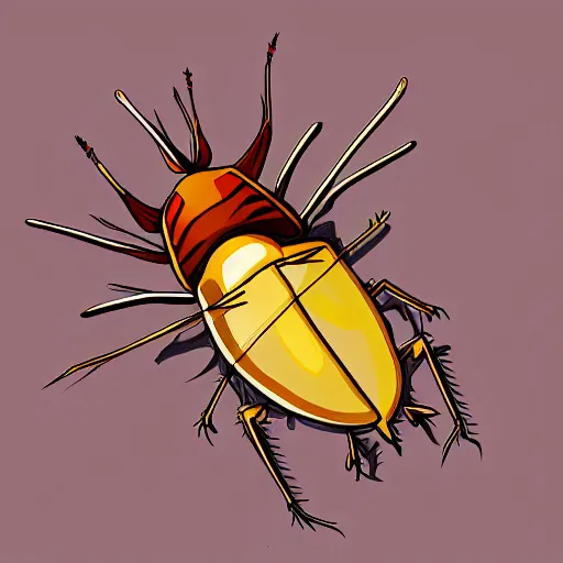 Prompt: kawaii cockroach character, illustration, digital art