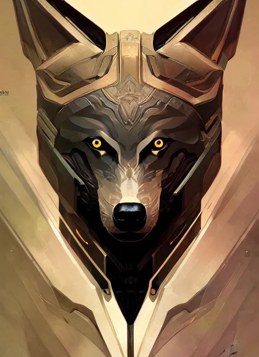 Prompt: symmetry!! portrait of a wolf, sci - fi armour! muscular, fantasy, intricate, elegant, highly detailed, digital painting, artstation, concept art, smooth, sharp focus, illustration, art by artgerm and greg rutkowski and alphonse mucha