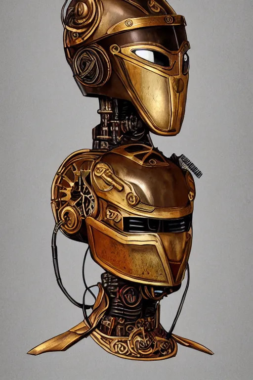 Image similar to steampunk helmet fantasy art mask robot ninja stylized digital illustration sharp focus, elegant intricate digital painting artstation concept art global illumination ray tracing advanced technology chaykin howard and campionpascale and cooke darwyn and davis jack