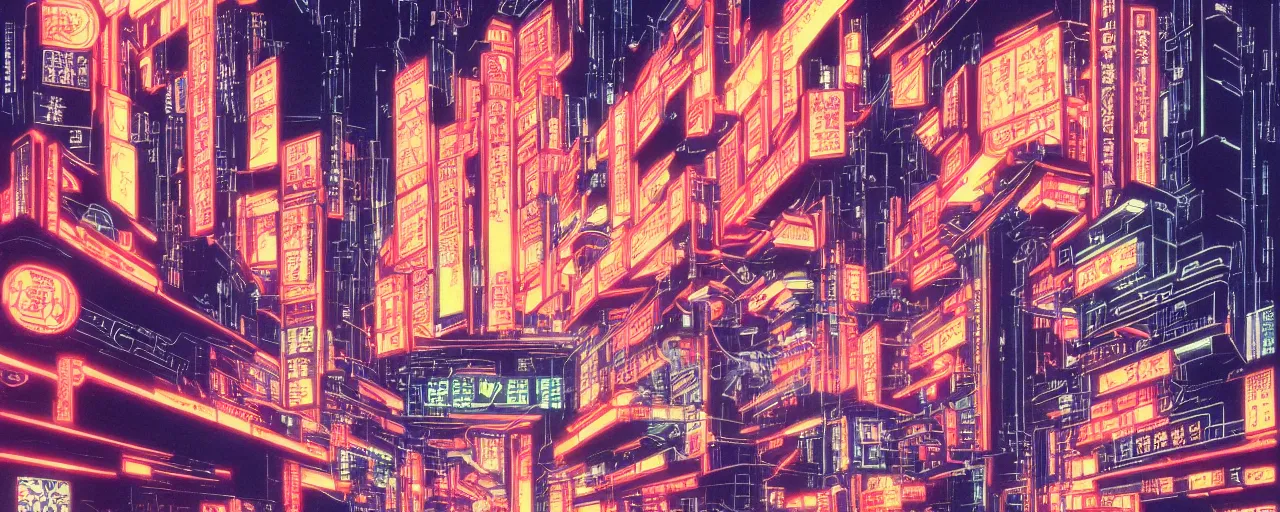 Prompt: beautiful woman robot like metropolis, at night in the center of a futuristic sci-fi asian city, signboards, neon lights, blade runned color palette, by Yasunari Ikenaga, Yamato, Macross