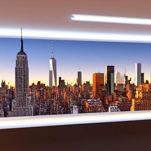 Image similar to new york city skyline made from torn monopoly money, octane render, 3 d, highly detailed, golden hour,
