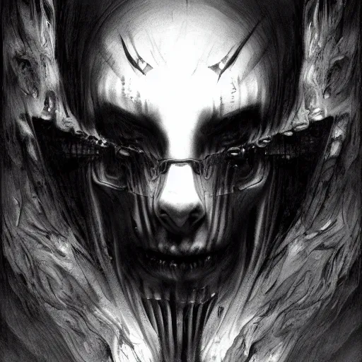 Image similar to do i look lonely, i see the shadows on my face, people have told me i don't look the same, horrifying artwork by nekro, borja, syd mead, zdislaw cosmic horror charcoal artwork, surreal existentialism