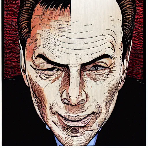 Prompt: portrait of berlusconi naraka astronaut painted in miyazaki color style drawn by katsuhiro otomo and takato yamamoto, high detail, intricate linework, sharp, monster face, perspective, manga and anime