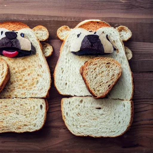 Image similar to two bears making sandwiches