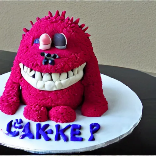 Prompt: an cake monster