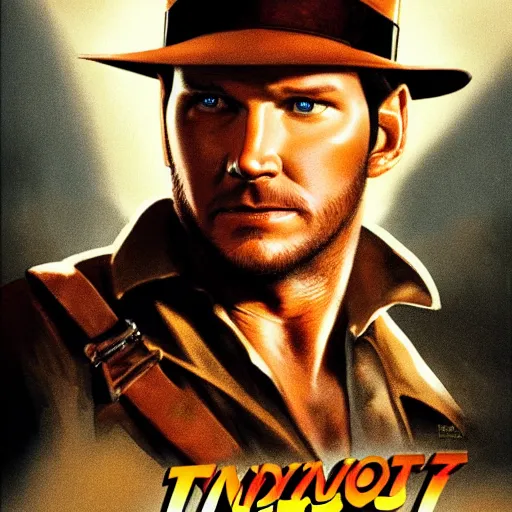 Image similar to movie poster Chris Pratt as Indiana Jones in Indiana Jones and the City of R’yleh