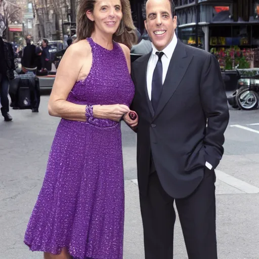 Image similar to a full body beautiful photo of jerry seinfeld wearing a woman's dress