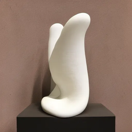 Image similar to modern art, abstract sculpture, white clay, moma, 8 k