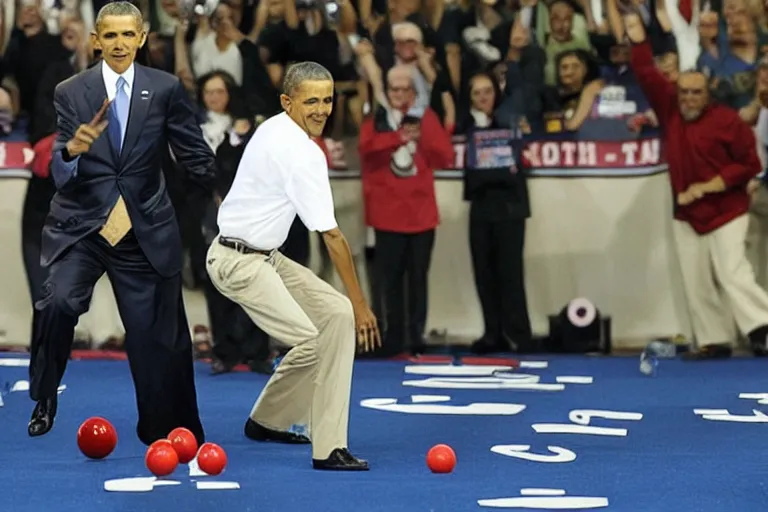 Image similar to obama going bowling