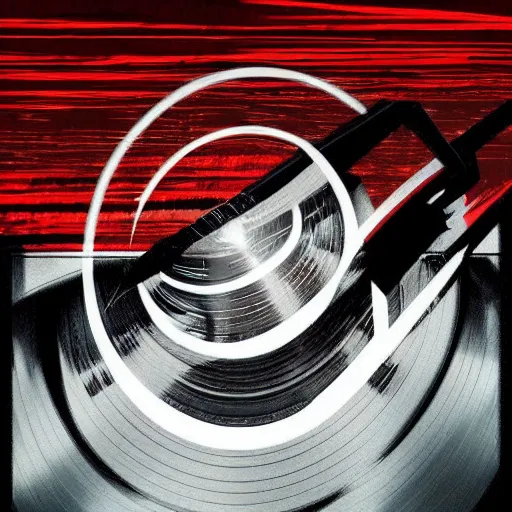 Prompt: vinyl records as abstract art, concept art, digital art, japanese art