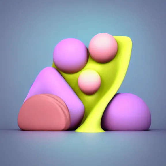 Image similar to A highly detailed 3d render of several pastel colored liquid viscuous objects are melting together as a clay in a geometric shape with detailed shadow. Geometric shaped. detailed shading, vray octane, redshift. ray tracing. micro details, Hyper detailed, 8K3d, Trending on Artstation. rendered in cinema4d, Hyper realism.