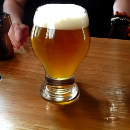 Prompt: beer in glass holy grail