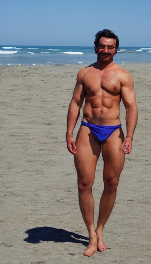 Image similar to bara character at beach