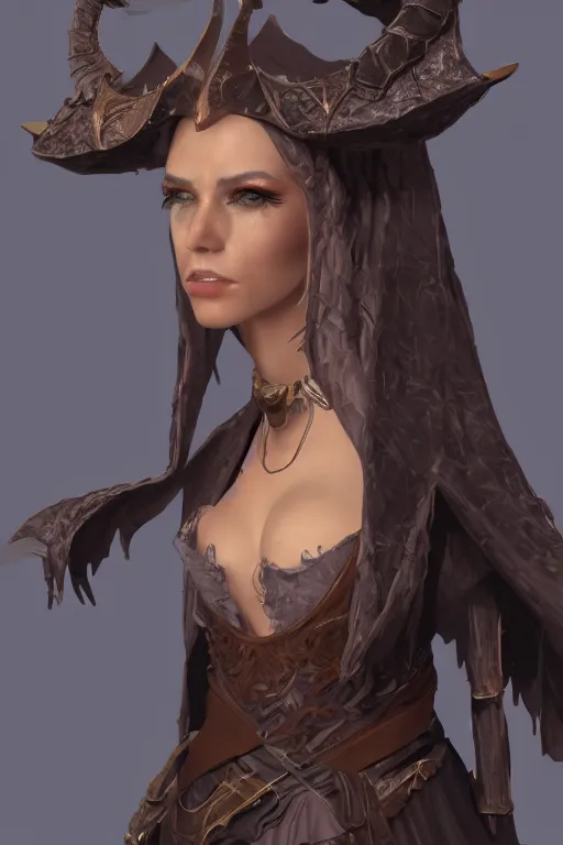 Image similar to a portrait of my next DND sorceress character , concept art, DND, trending on artstation 3D.