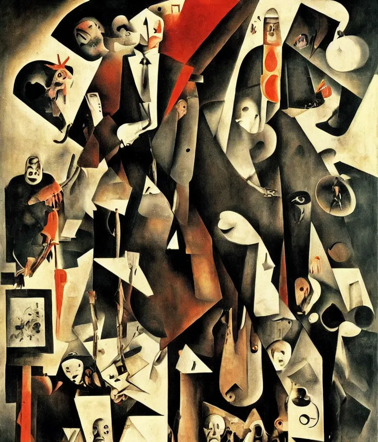 Image similar to Beautiful Minimalist Dada Horror Movie Poster made for the film Death Journey (1989) starring Tom Cruise, Dadaist!! collage and oil painting by George Grosz and Hieronymous Bosch, trending on artstation dramatic lighting minimalist collage 8k