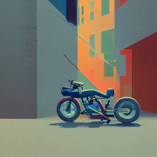 Prompt: 🌈 abstract concept motorcycle by atey ghailan and edward hopper