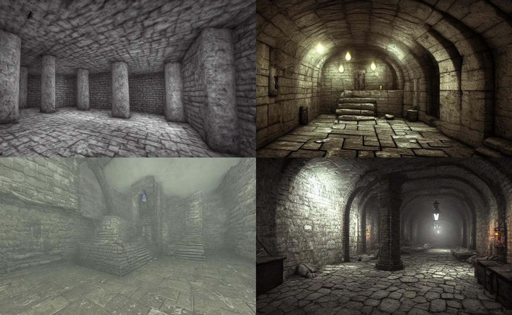 Prompt: underground dungeon, ambient, gloomy, detailed, 8 k