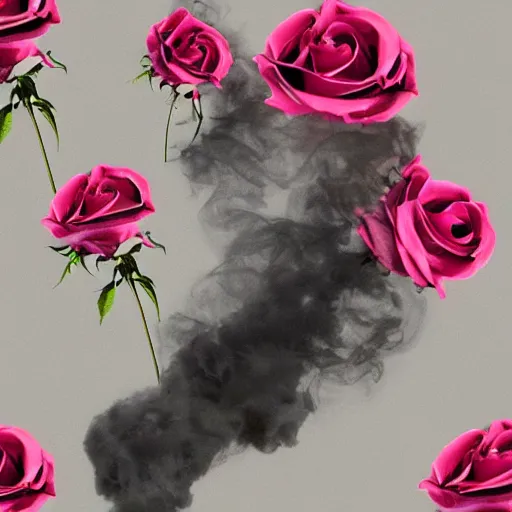 Prompt: multi-color smoke inspired by roses