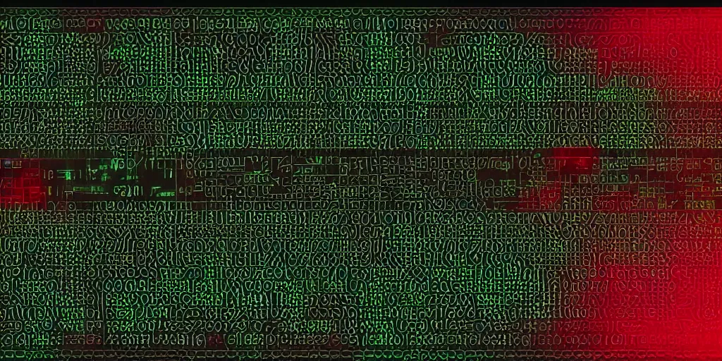 Prompt: Terminal, code lines, intricate language. Parallax. Black, green and red palette. Vivid, 8K, Epic, Masterpiece