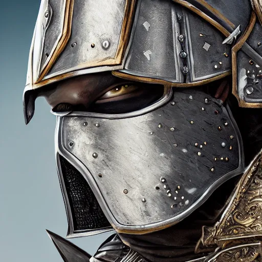 Image similar to knight soldier close up standing in beautiful armor and horn helmet, detailed digital artwork, symmetrical, highly detailed, highly accurate, deep aesthetic, 8 k, highly ornate intricate details, cinematic lighting, rich colors, ray tracing, hyperrealistic, photorealistic, cinematic landscape, trending on artstation,