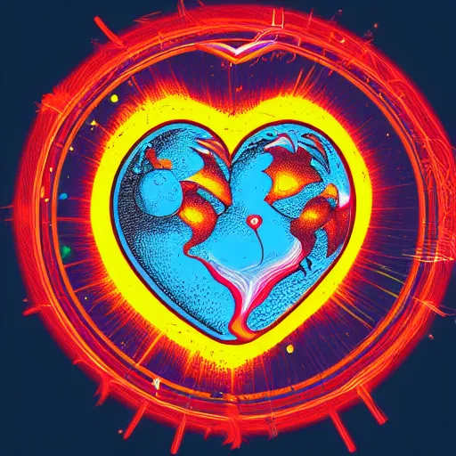 Image similar to 2 planet collapse particle fusion element macro cosmic heart art by butcher billy, sticker, colorful, illustration, highly detailed, simple, smooth and clean vector curves, no jagged lines, vector art, smooth