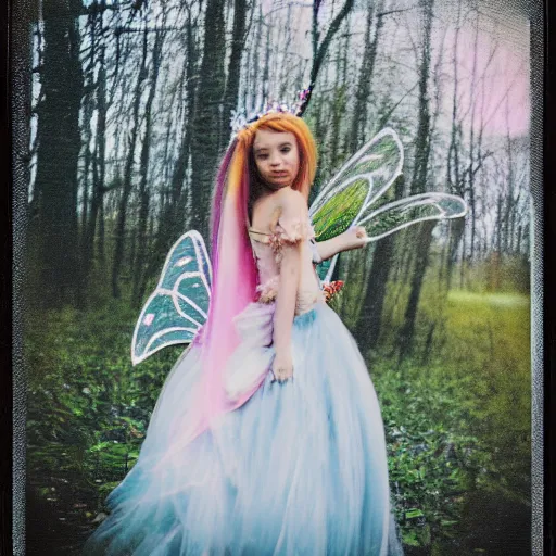 Prompt: Polaroid photograph of a beautiful fairy princess, blurry, XF IQ4, 150MP, 50mm, F1.4, ISO 200, 1/160s, Adobe Lightroom, photolab, Affinity Photo, PhotoDirector 365,