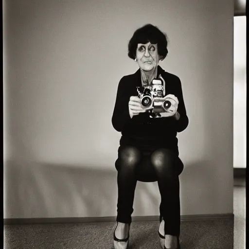 Image similar to photo of Diane Arbus by Diane Arbus, black and white, high contrast, Rolleiflex, 55mm f/4 lens