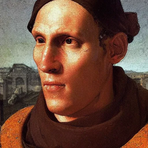 Image similar to Jerma985 in Ancient Rome, detailed, highly detailed, heroic, epic, complex, very detailed, realistic, HD quality, 8k resolution, body and headshot, Oil Painting, Italian Renaissance Painting of Jerma985, Italian Renaissance Painting Style, Renaissance Painting Style, Painting, Trending on Artstation