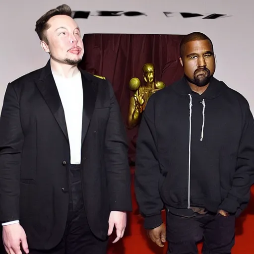 Prompt: elon musk punching kanye west in the face