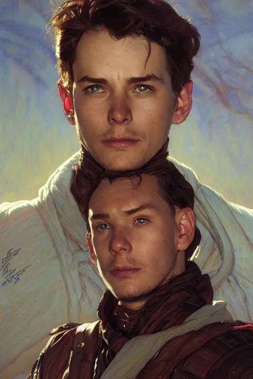 Prompt: Paul Atreides portrait by Stanley Artgerm Lau, greg rutkowski, thomas kindkade, alphonse mucha, loish, norman Rockwell