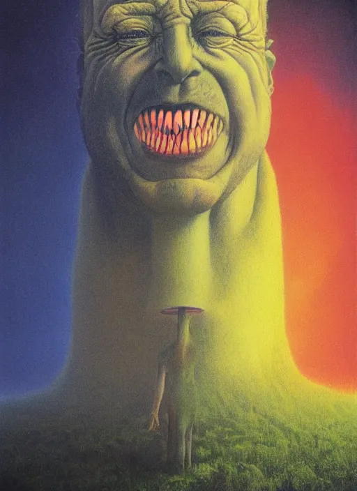 Image similar to alex jones by zdzislaw beksinski and lisa frank