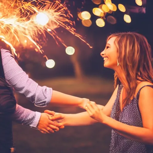 Prompt: when great friends meet for the first time, sparks fly