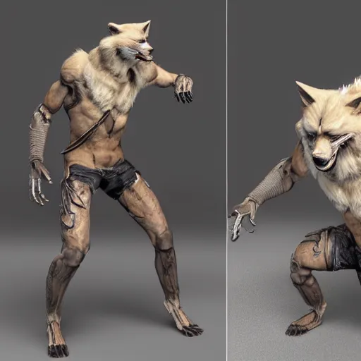 Image similar to highly detailed render of a man wearing a skull fox mask, full body, two arms two legs, vray render, unreal engine, highly detailed faces, thin body,